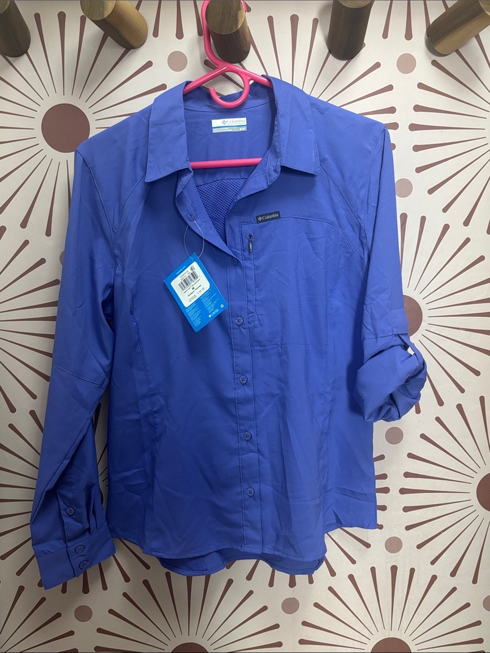NWT Columbia Women’s Kestrel Trail Light Long Sleeve Button-Down - M - Purple